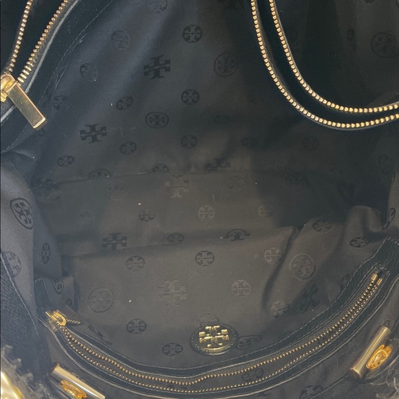 Tory Burch Black, Cream and Navy Woven Tote - Picture 7 of 8